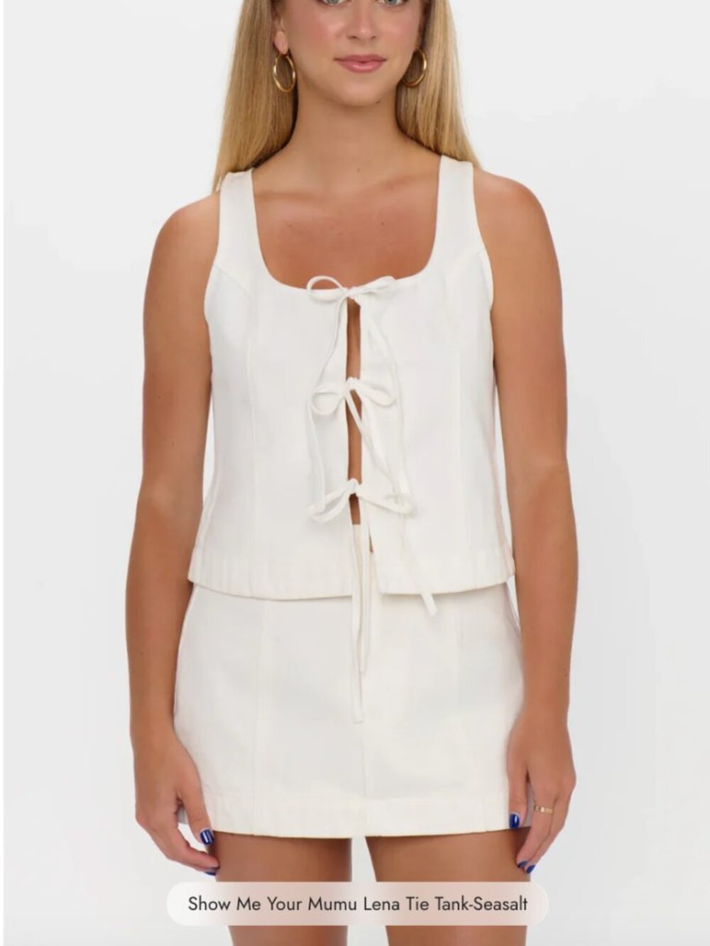 NWT!! Show me your Mumu Lena Tie Tank-Seasalt